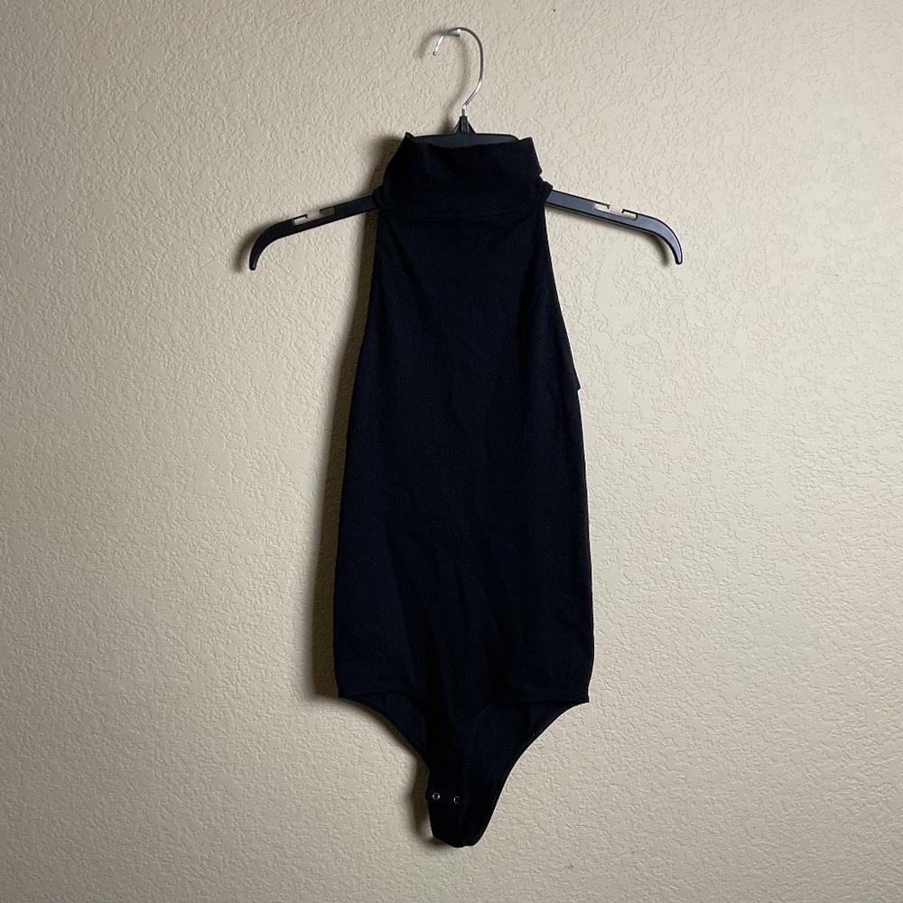 Intimately Free People Womens‎ XS/Sm Black Sleeveless Mock Neck Keyhole Bodysuit